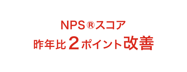 NPS®スコア 昨年比　2ポイント改善