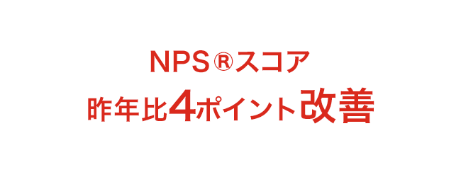 NPS®スコア 昨年比4ポイント改善
